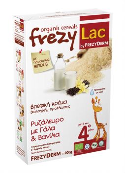 Frezyderm Frezylac Bio Cereal Βρεφική Κρέμα Βρώμης με Ρυζάλευρο Γάλα και Βανίλια Από Τον 4ο Μήνα 200 Gr