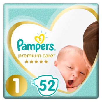 Pampers Premium Care Newborn Μέγεθος 1 (2-5kg) 52 πάνες