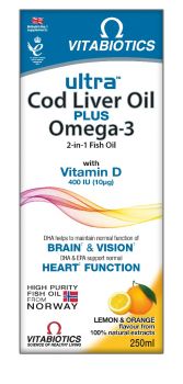 Vitabiotics Ultra Liquid Cod Liver Oil plus Omega-3 250ml